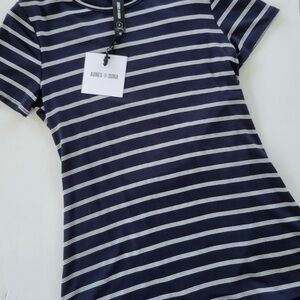 Classic Navy and White Striped Fitted pTee
